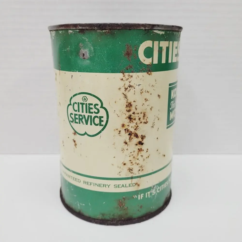 Vintage Rare Cities Services Koolmotor Motor Oil Can 1 Quart Advertising